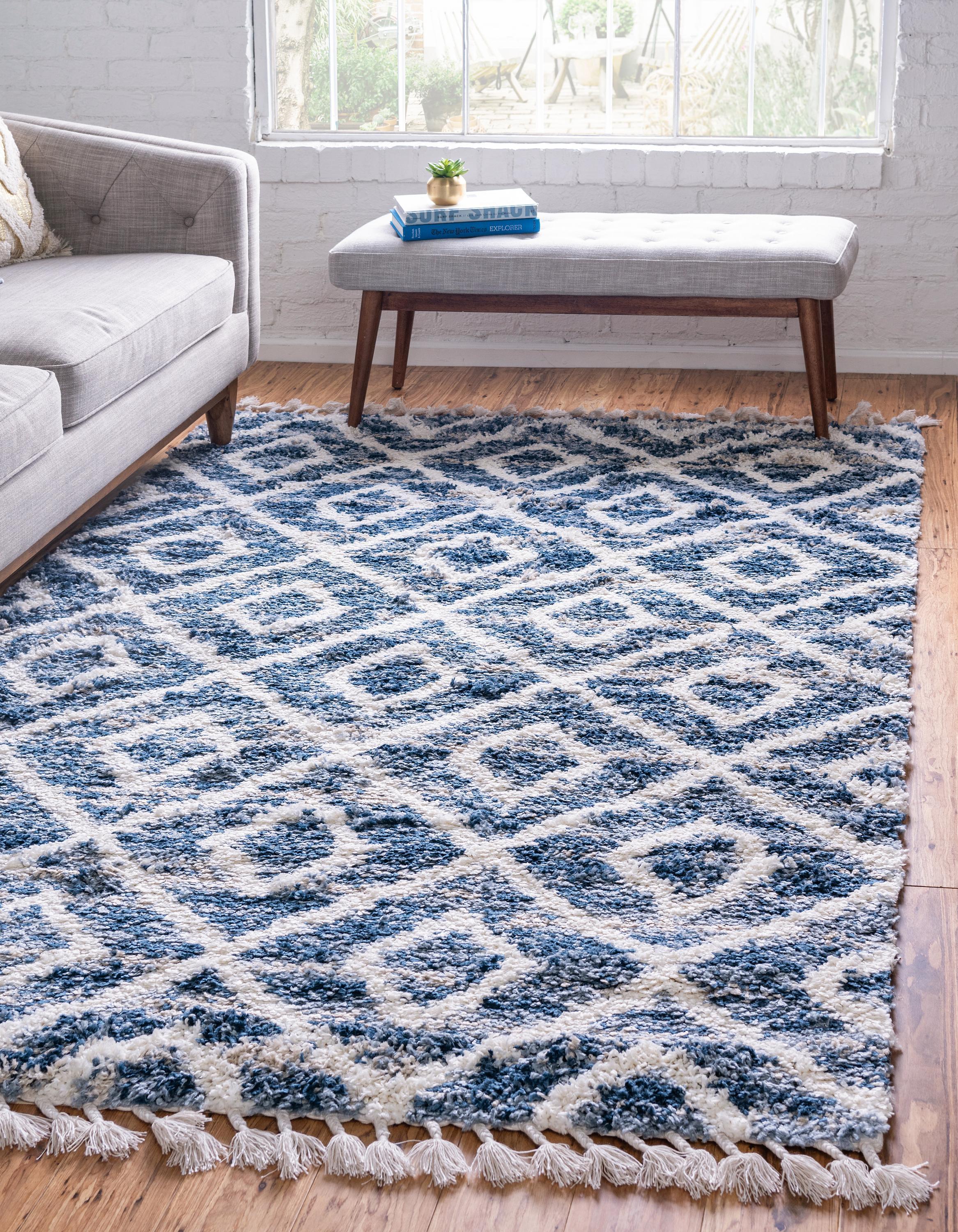 Roderick – Hochflor-Teppich mit Rautenmuster