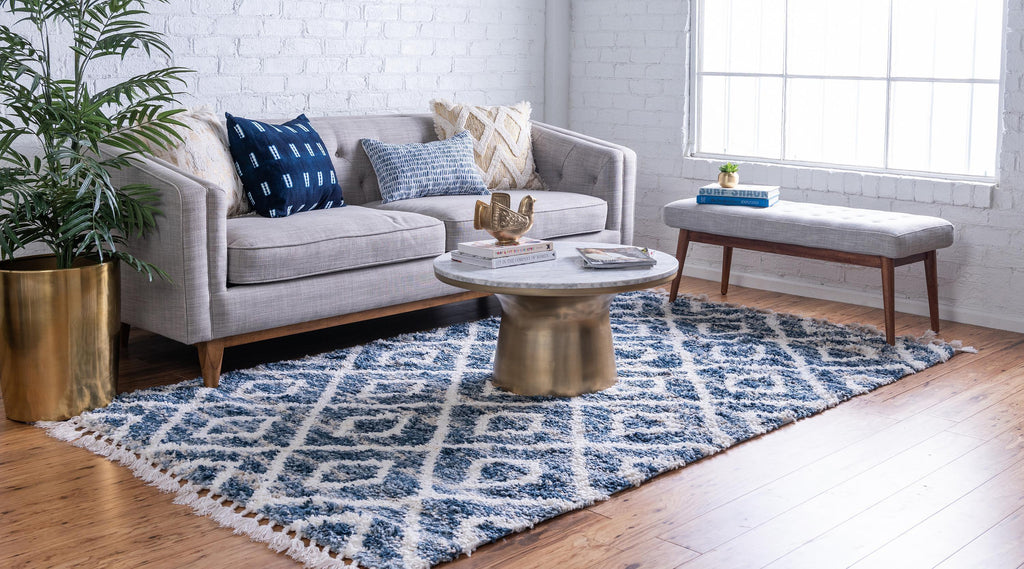 Roderick – Hochflor-Teppich mit Rautenmuster