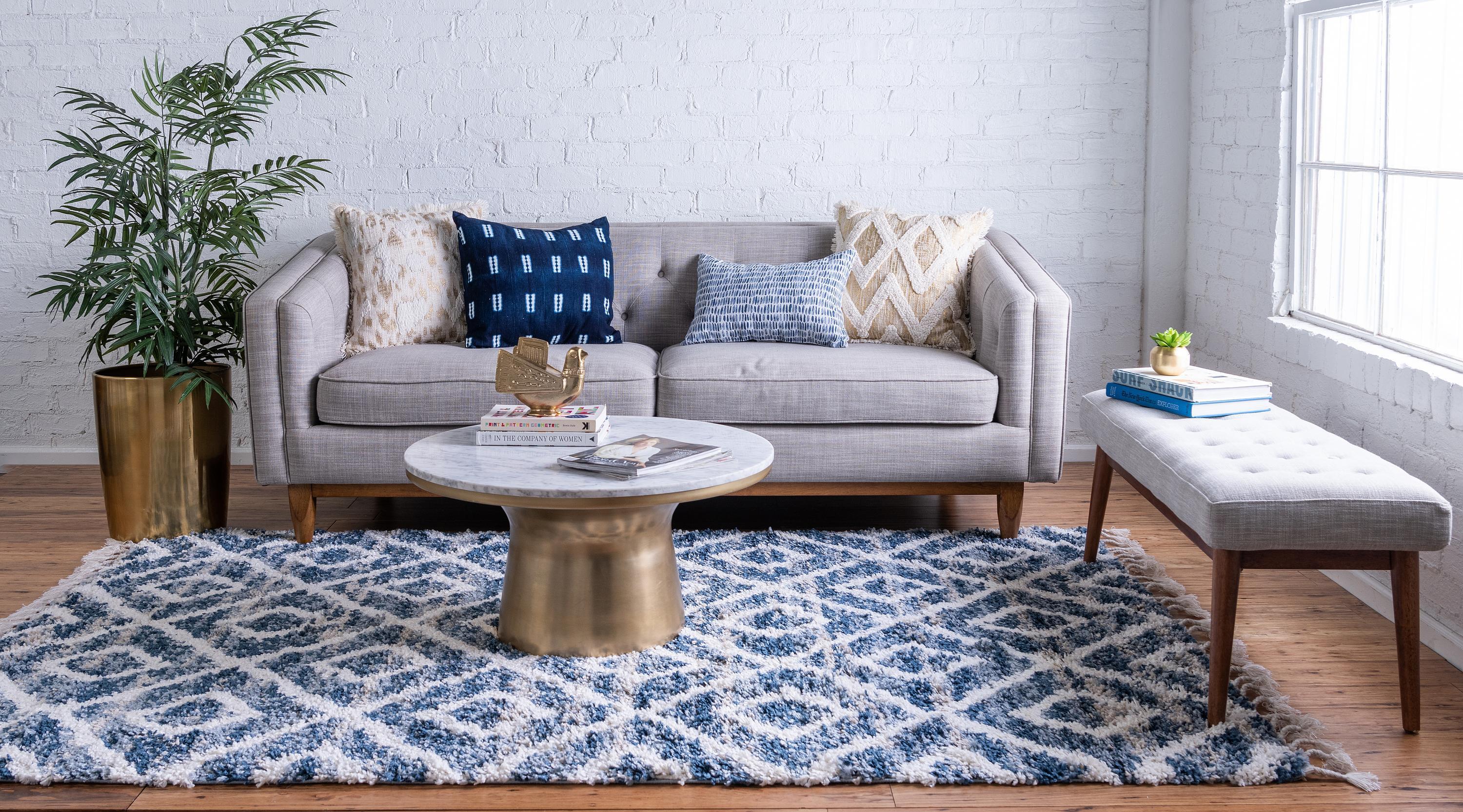 Roderick – Hochflor-Teppich mit Rautenmuster