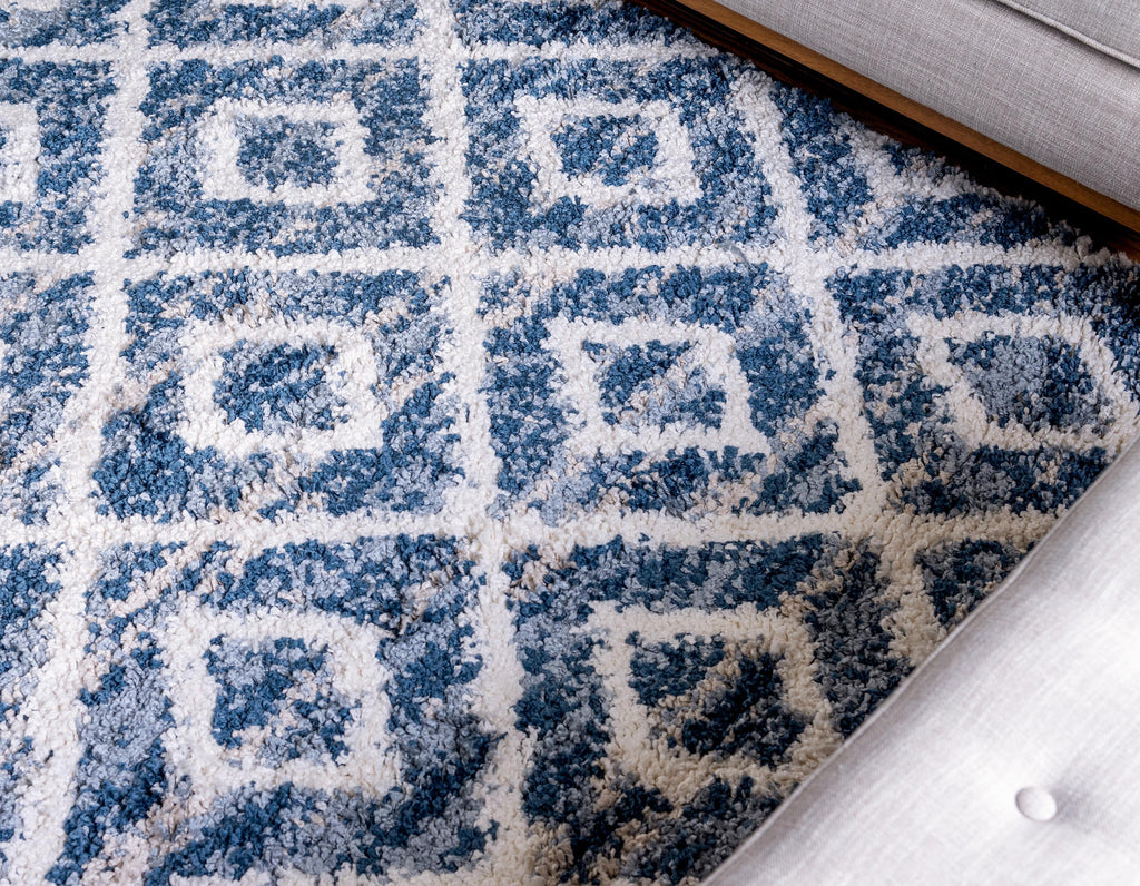 Roderick – Hochflor-Teppich mit Rautenmuster