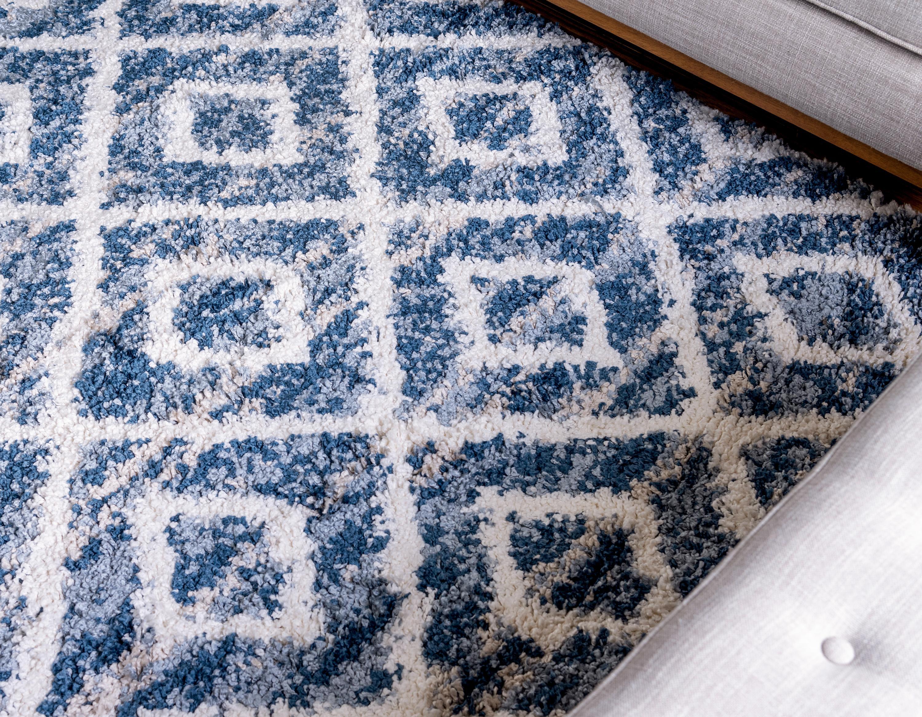 Roderick – Hochflor-Teppich mit Rautenmuster