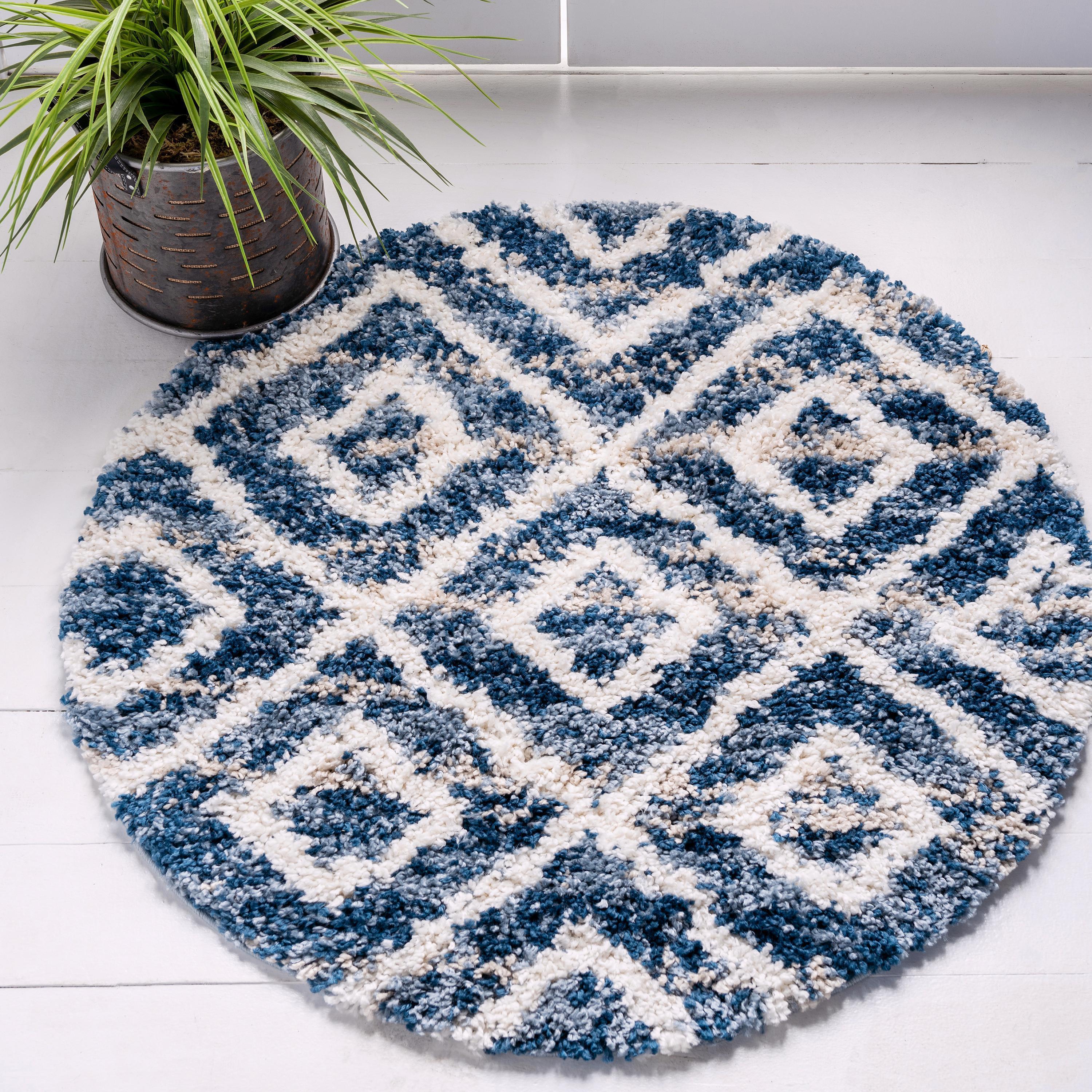 Roderick – Hochflor-Teppich mit Rautenmuster