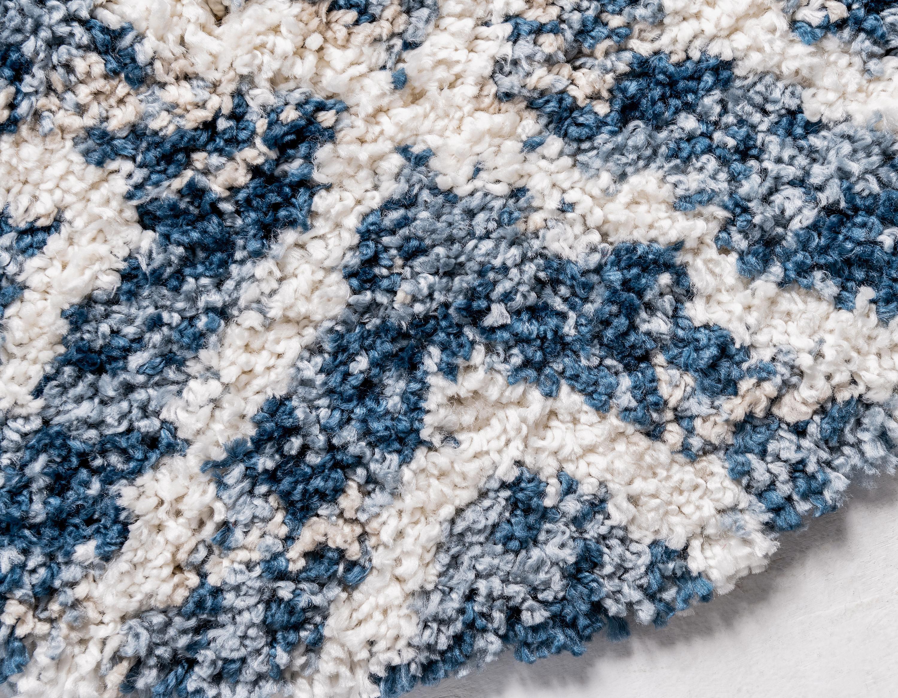 Roderick – Hochflor-Teppich mit Rautenmuster