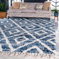 Roderick – Hochflor-Teppich mit Rautenmuster
