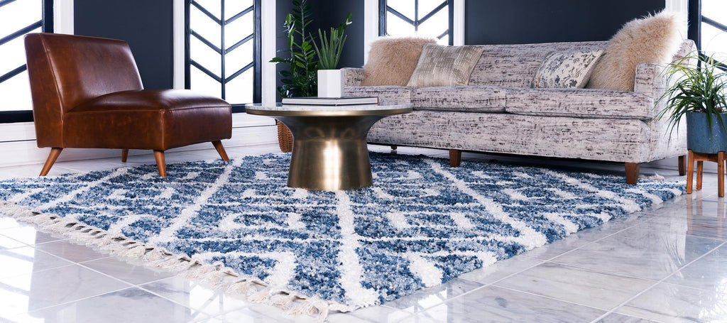 Roderick – Hochflor-Teppich mit Rautenmuster