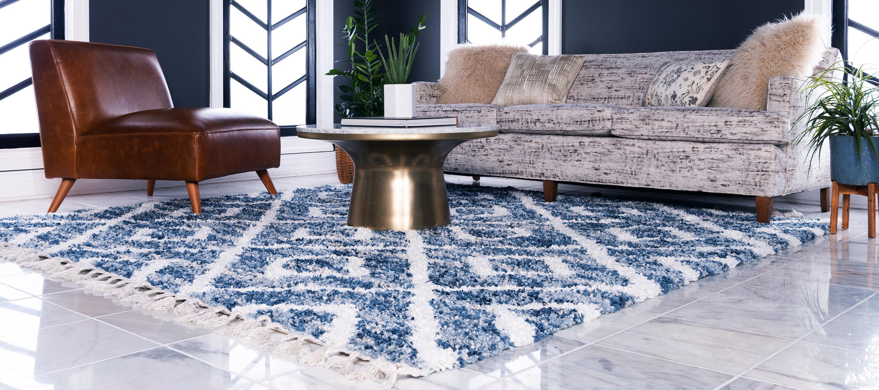 Roderick – Hochflor-Teppich mit Rautenmuster