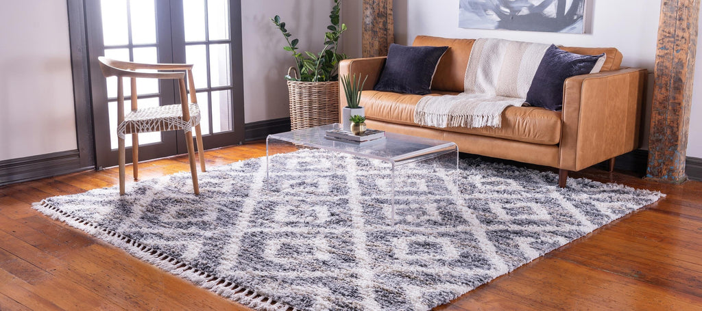 Roderick – Hochflor-Teppich mit Rautenmuster