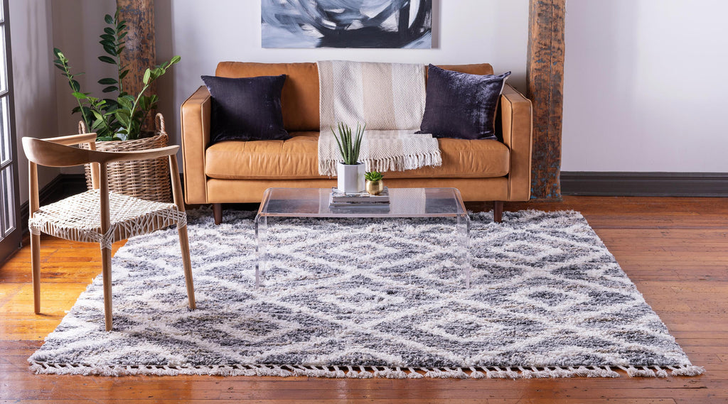 Roderick – Hochflor-Teppich mit Rautenmuster