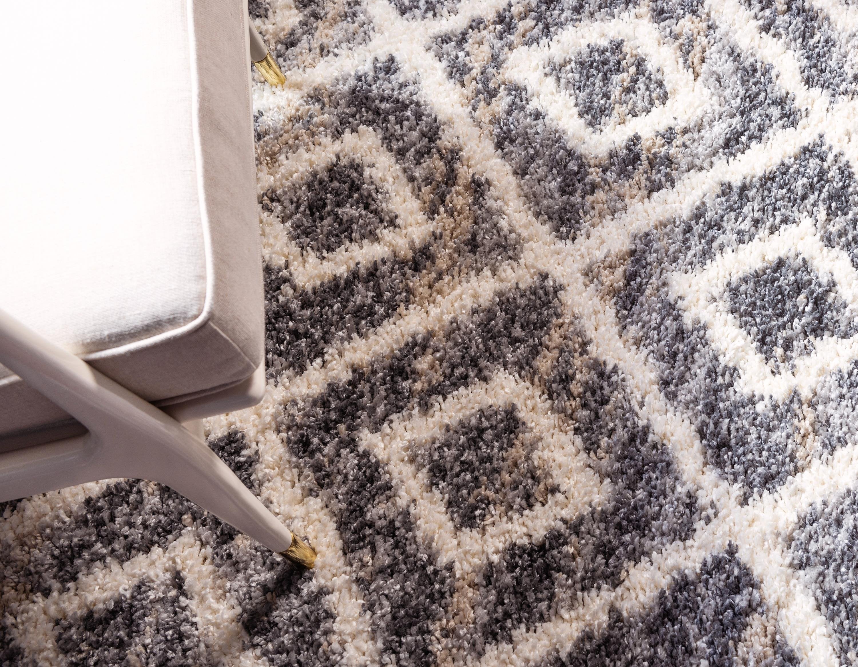 Roderick – Hochflor-Teppich mit Rautenmuster