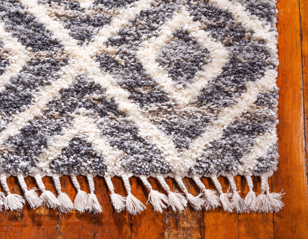 Roderick – Hochflor-Teppich mit Rautenmuster