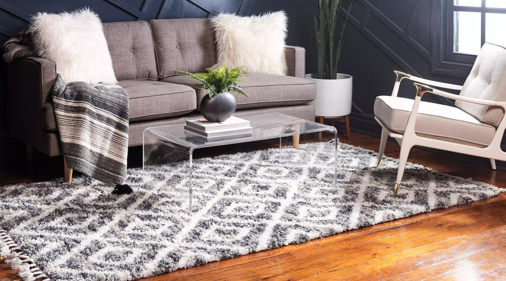 Roderick – Hochflor-Teppich mit Rautenmuster