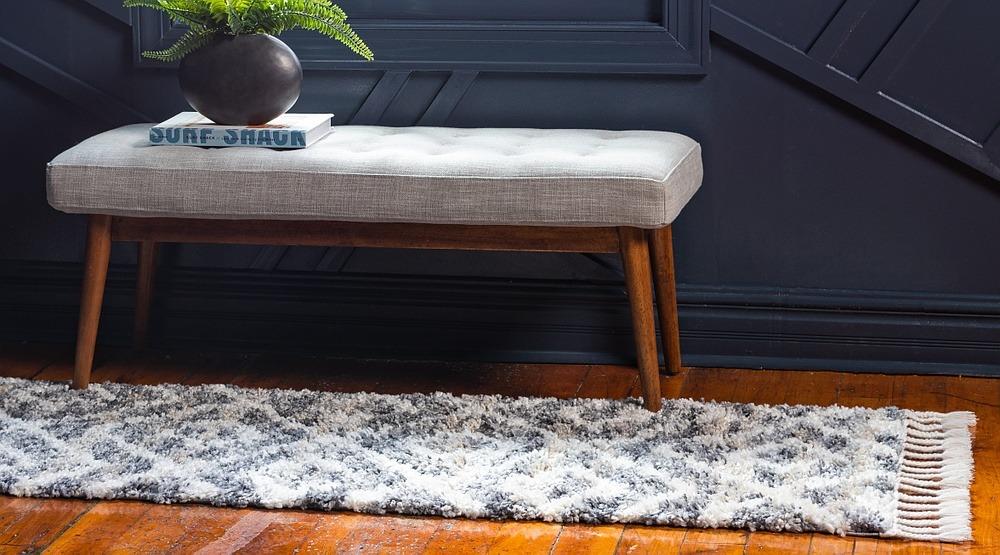 Roderick – Hochflor-Teppich mit Rautenmuster