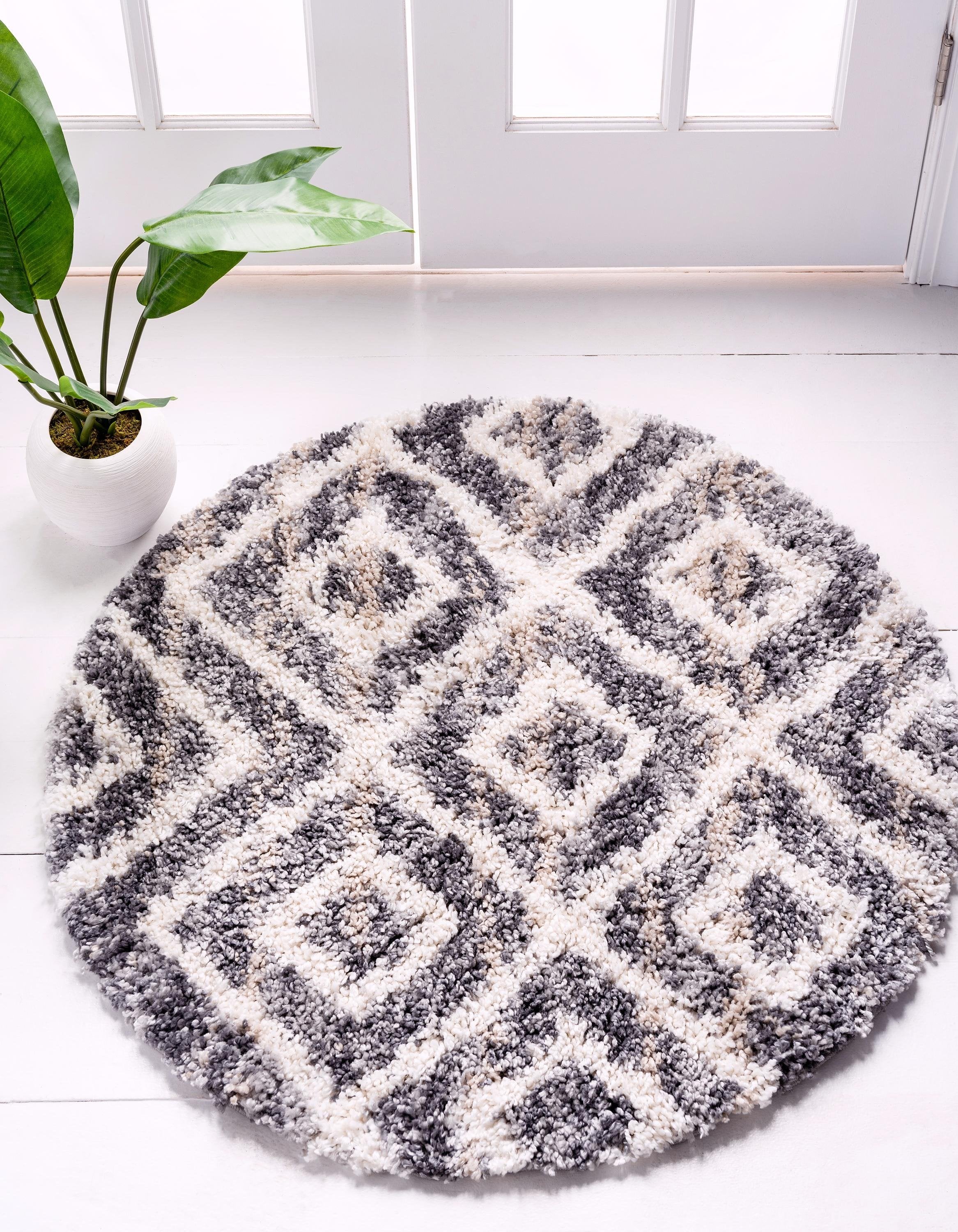 Roderick – Hochflor-Teppich mit Rautenmuster
