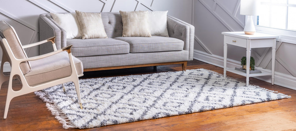 Roderick – Hochflor-Teppich mit Rautenmuster