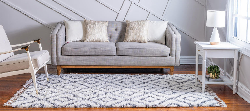 Roderick – Hochflor-Teppich mit Rautenmuster