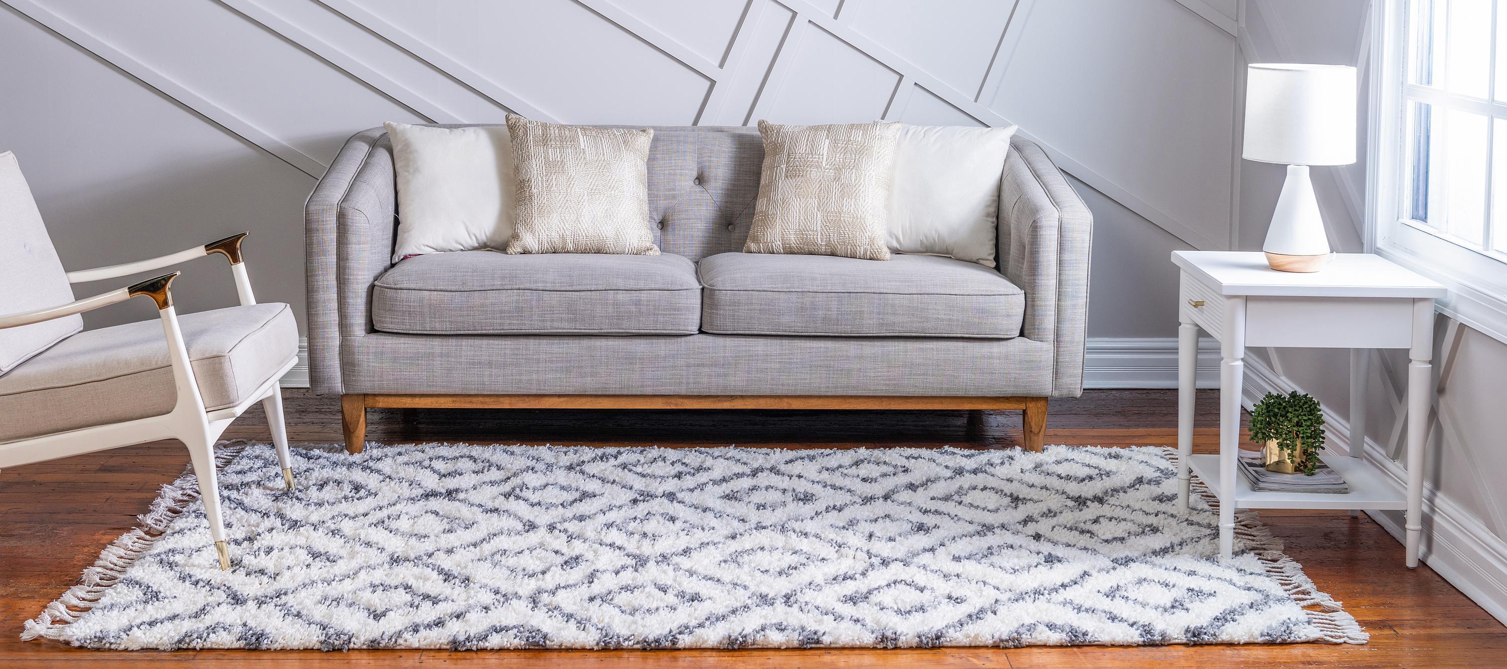Roderick – Hochflor-Teppich mit Rautenmuster