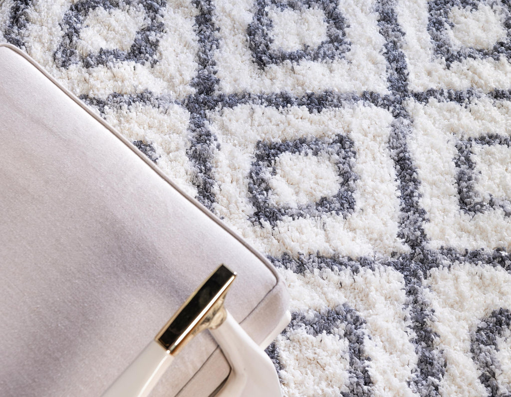 Roderick – Hochflor-Teppich mit Rautenmuster
