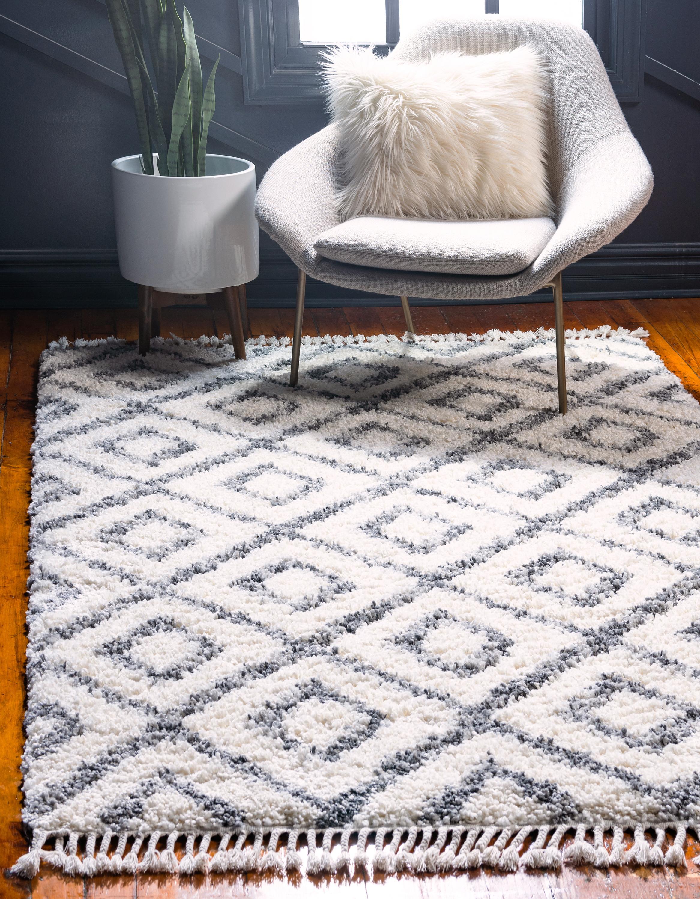 Roderick – Hochflor-Teppich mit Rautenmuster