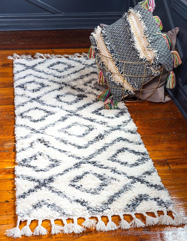 Roderick – Hochflor-Teppich mit Rautenmuster
