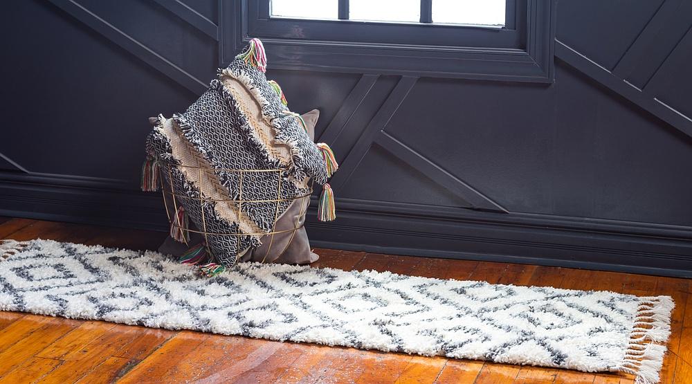 Roderick – Hochflor-Teppich mit Rautenmuster