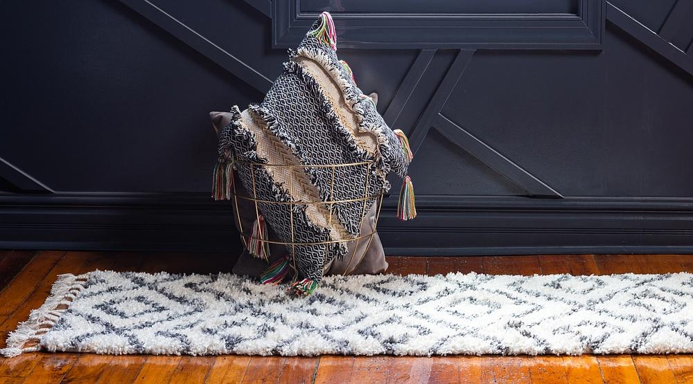 Roderick – Hochflor-Teppich mit Rautenmuster