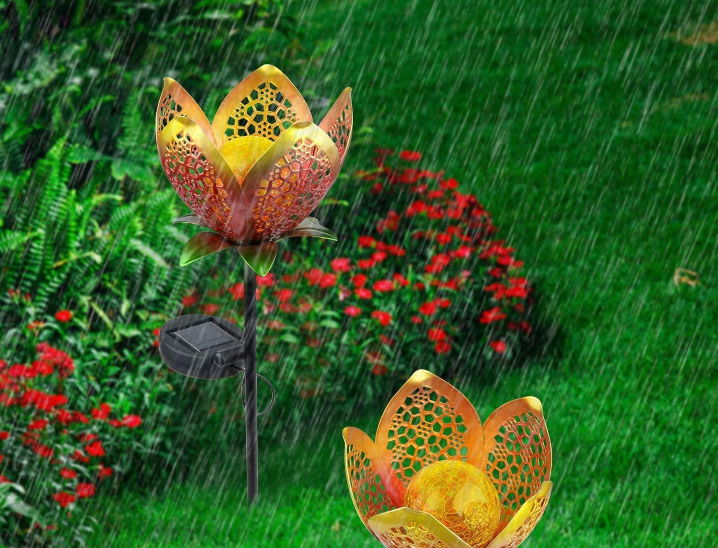 Solar-Gartenstecker im Blumen-Design