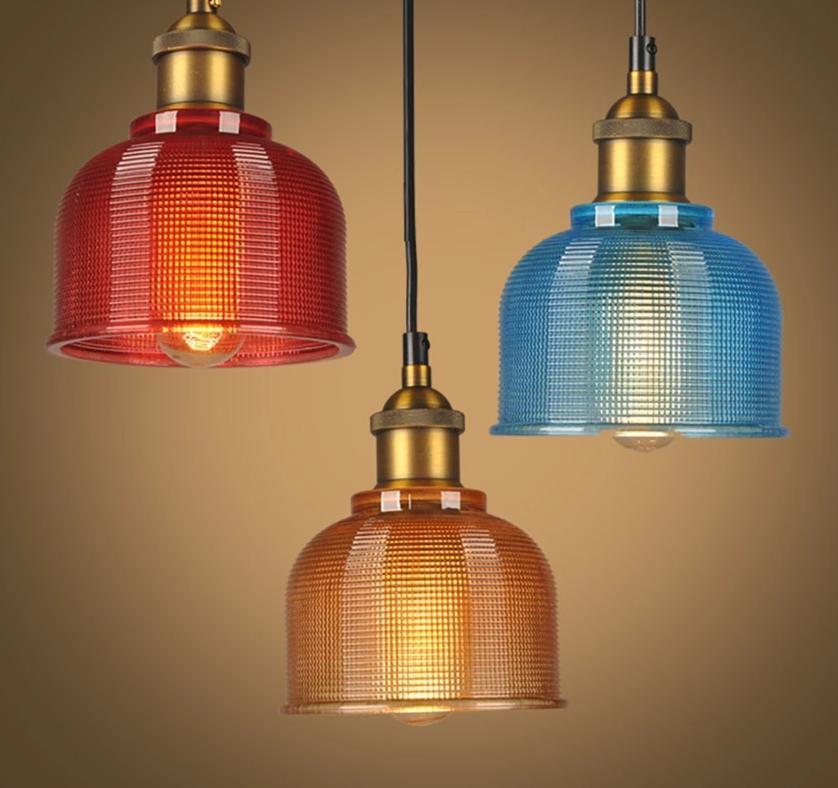 Sosie – Retro-Pendelleuchte aus farbigem europäischem Glas