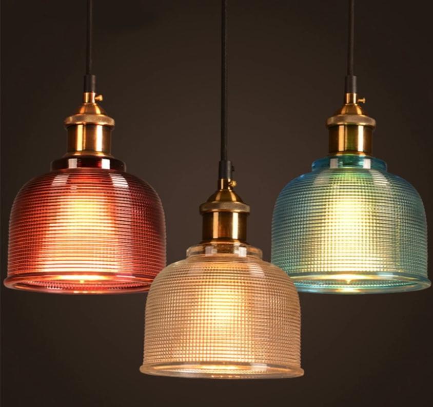 Sosie – Retro-Pendelleuchte aus farbigem europäischem Glas