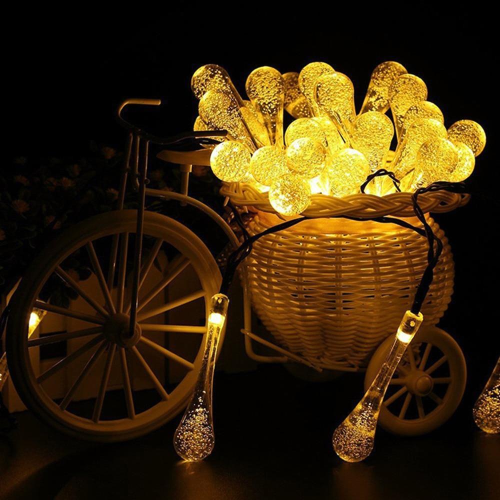 Solar-Lichterkette mit Tropfen-Glühbirnen