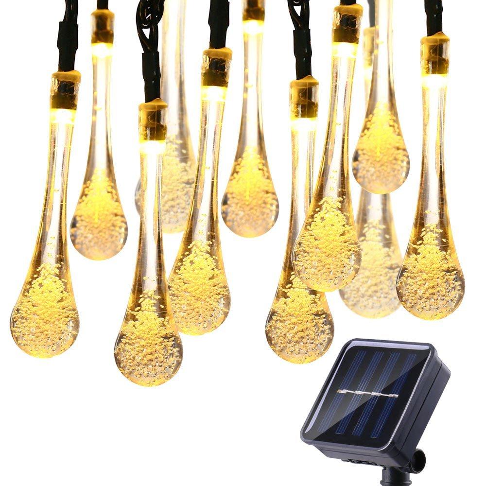 Solar-Lichterkette mit Tropfen-Glühbirnen