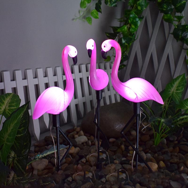 Solar-Gartenleuchte im Flamingo-Design