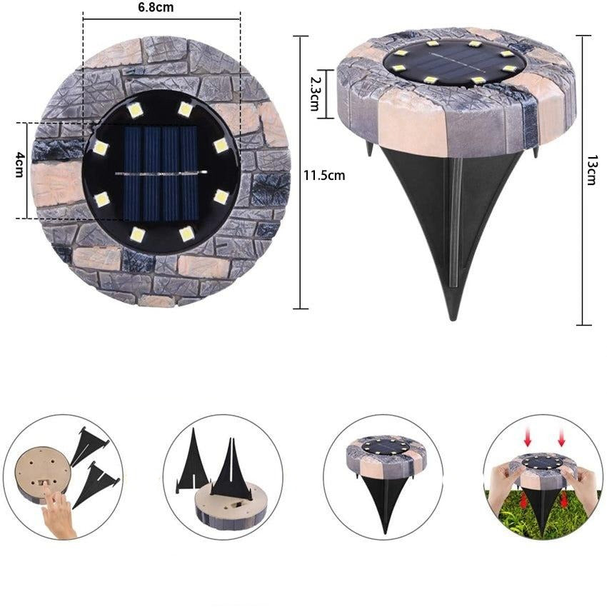 Stein-Solarleuchte für den Gartenweg