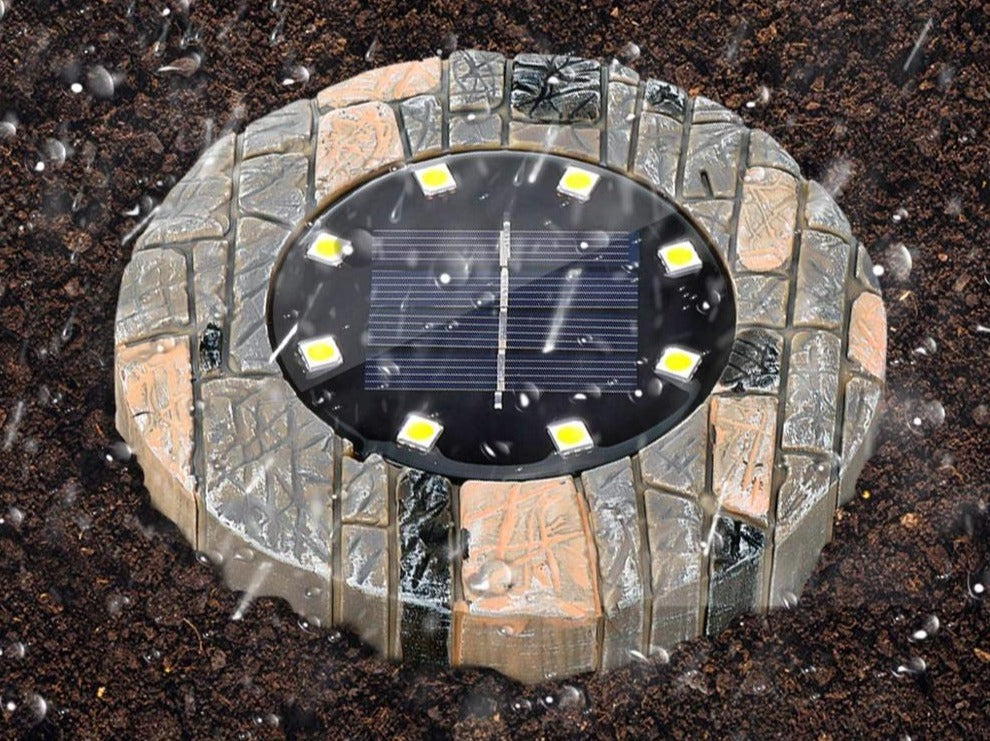 Stein-Solarleuchte für den Gartenweg