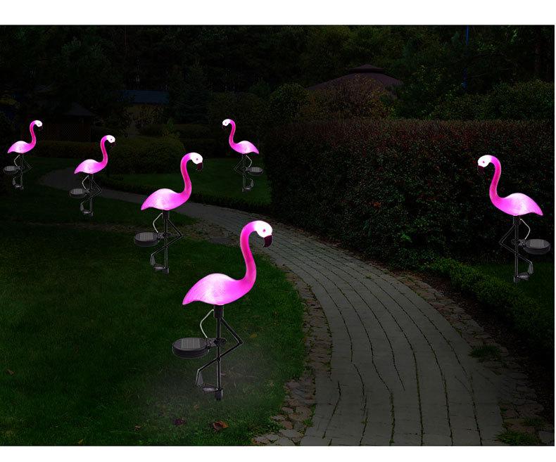 Solar-Gartenleuchte im Flamingo-Design