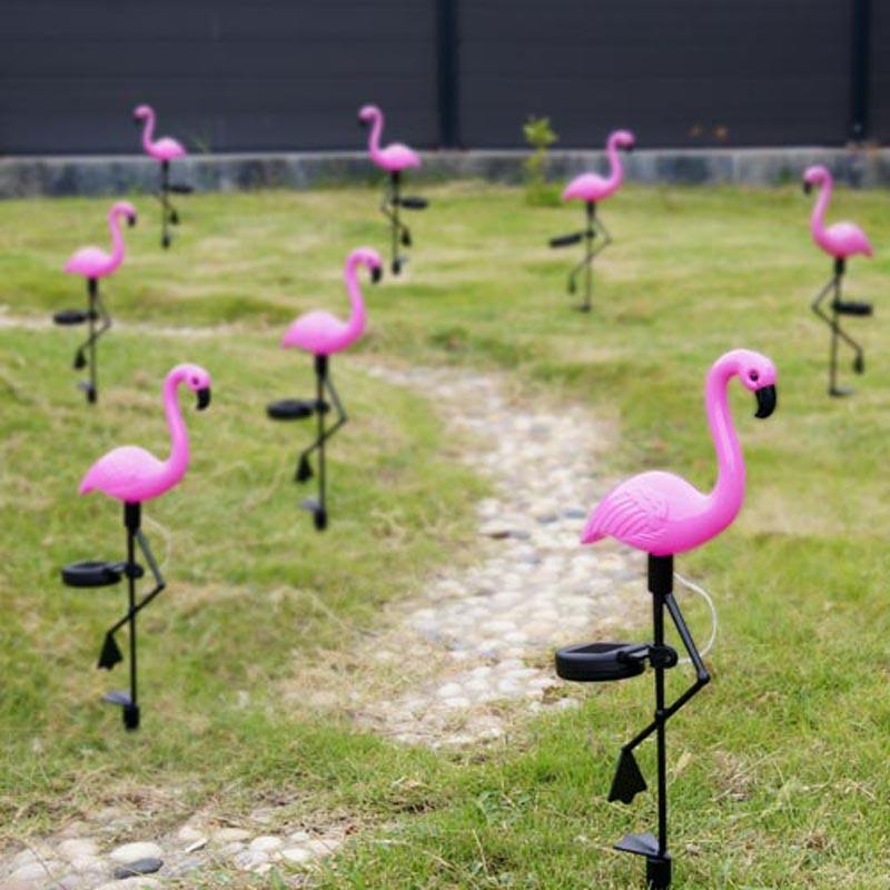 Solar-Gartenleuchte im Flamingo-Design